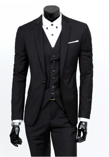 Product Image for WW | Teiliges Satz Business Satz, Blazer, Weste Und Hose Für Herren, Schwarz / XXXS