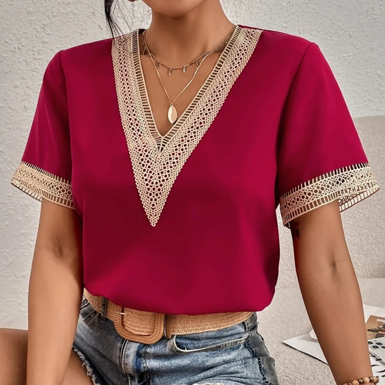 Product Image for WW | Weißes Kurzes T-shirt Mit Stickerei, Rot / XXL