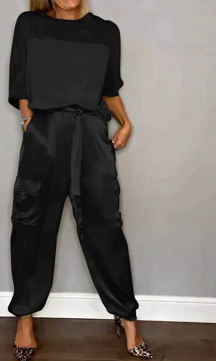 Product Image for WW | Satinoberteil Mit Satinhose, Schwarz / XL