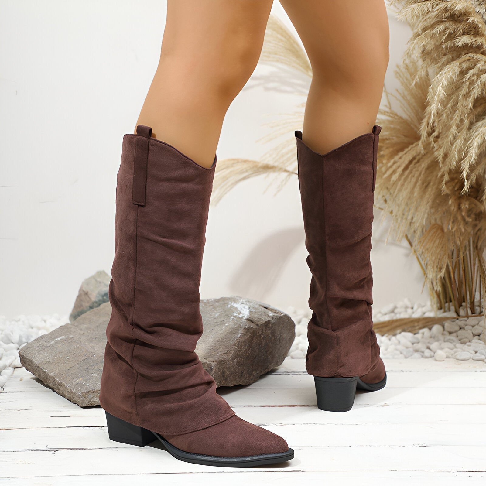Product Image for WOLFF | Vintage Kniehohe Stiefel, Braun / 40