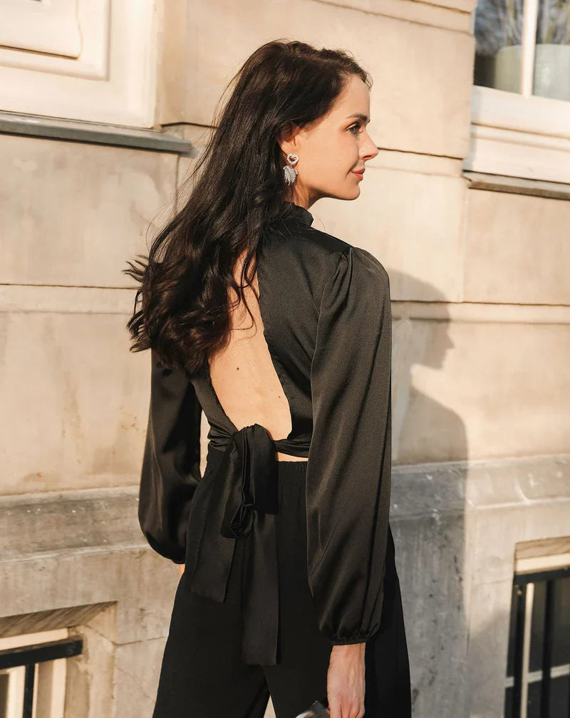Product Image for WW | Elegante Satin Oberteil Für Damen, Schwarz / S