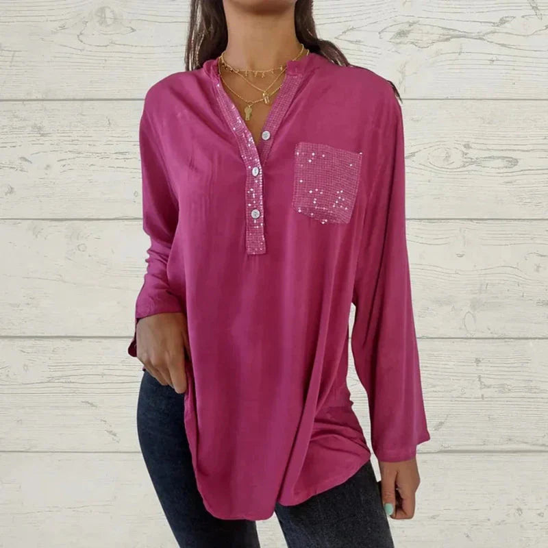 Product Image for WW | Glamouröse Pailletten Top Für Frauen, Rosa / XL