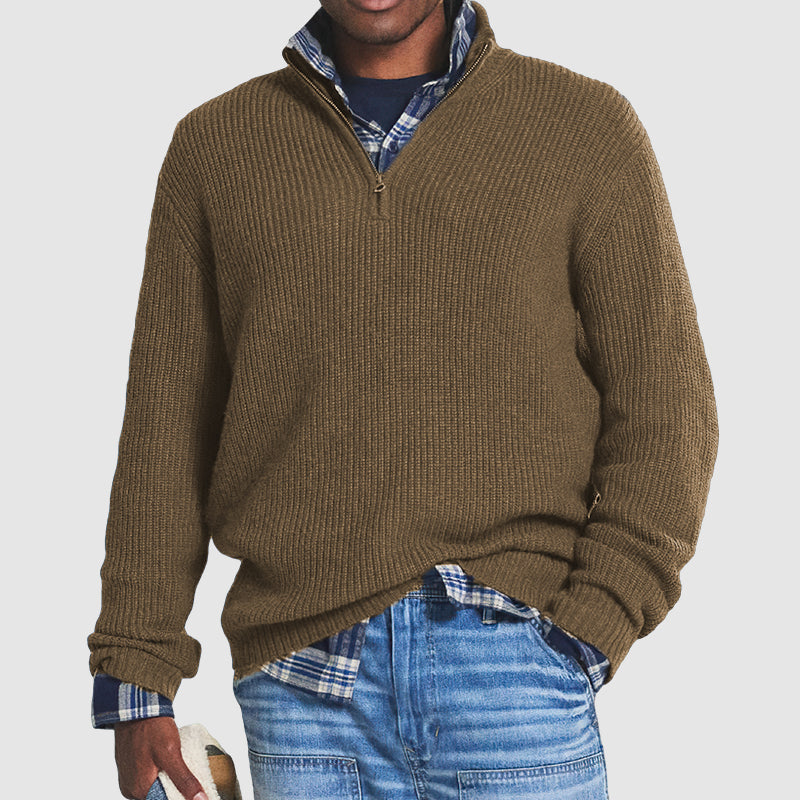 Product Image for WW | Gestrickter Zip up Pullover Für Herren, Braun / S