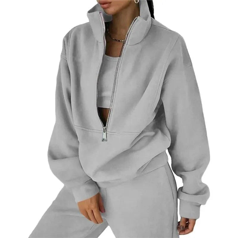 Product Image for WW | Sportlicher Kapuzen Trainingsanzug aus weichem Stoff, Grau / 2XL