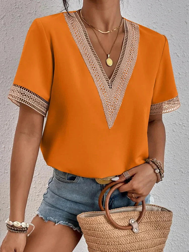 Product Image for WW | Leichte Bluse Damen Elegant Und Vielseitig, Orange / 3XL