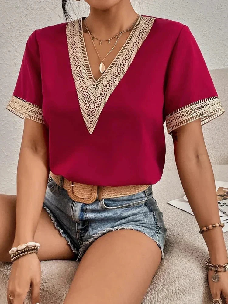 Product Image for WW | Leichte Bluse Damen Elegant Und Vielseitig, Rot / M
