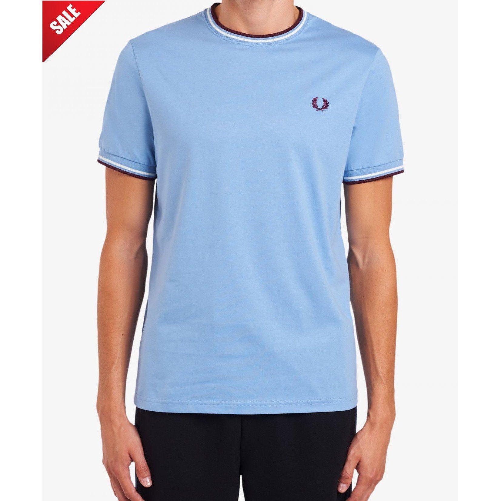 Fred Perry Twin Tipped T-Shirt Sky Blue – RAIDAR