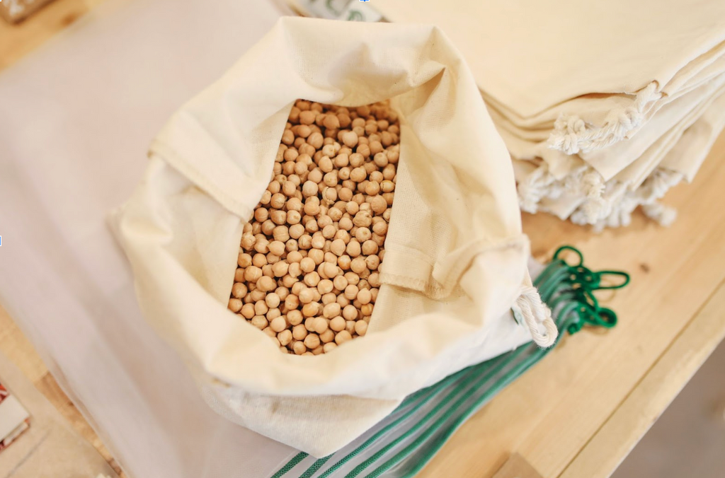 Whole chickpeas in a bag