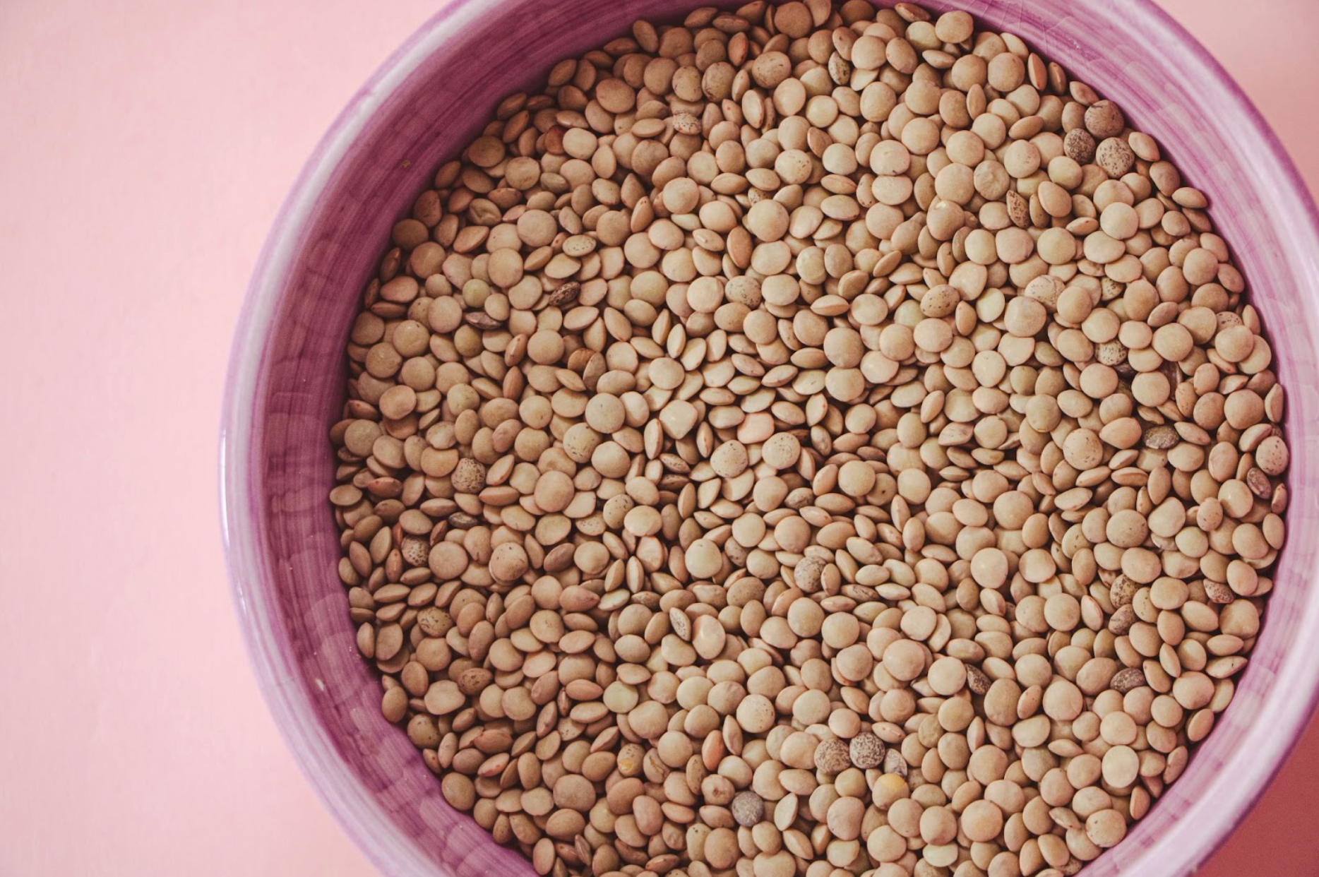 Pulses in pink bowl