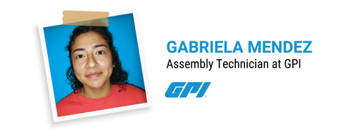 Gabriela Mendez Assembly Technician at GPI with GPI Logo
