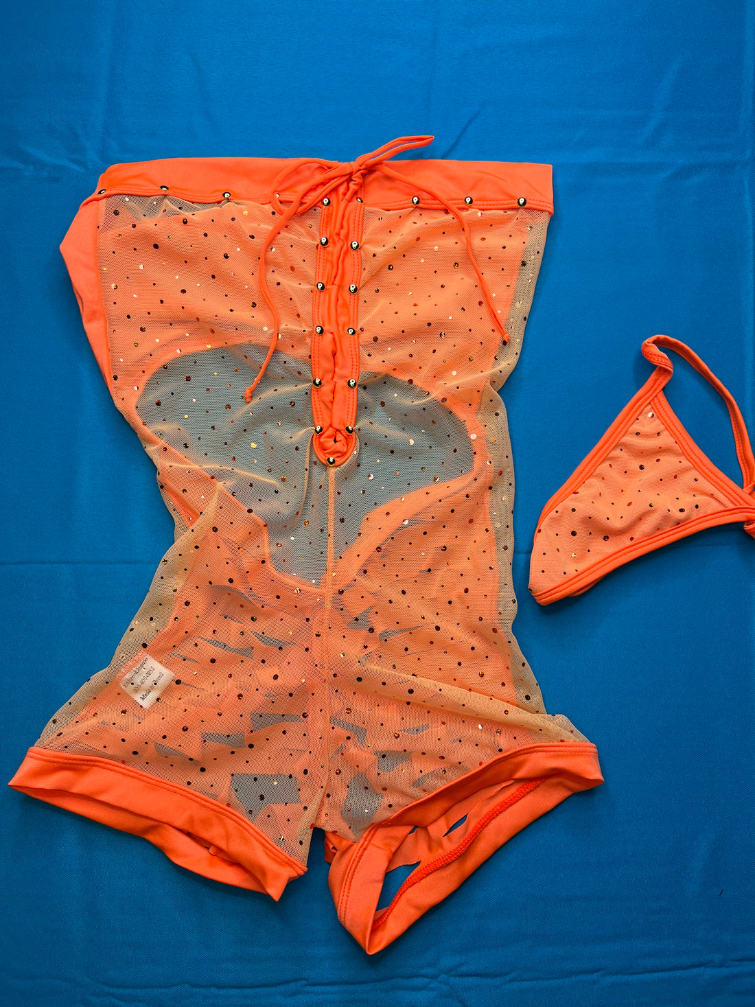 Orange Mesh One-Piece Outfit – Lingeriebydylan