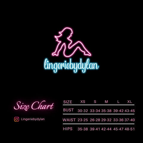 Exotic Dance Wear Size Chart