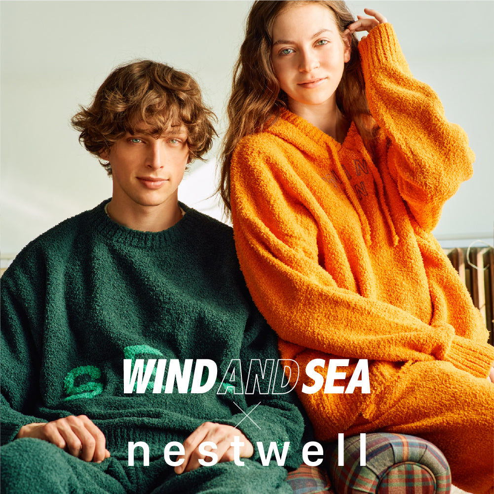 WINDANDSEA×nestwell ストライプパイル セットアップ 緑 Tシャツ