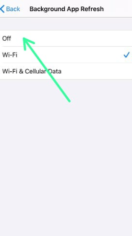 Disabling Background App Refresh