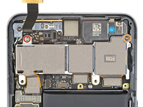 Step #27. Unfasten Two Screws of The Rear Camera Assembly