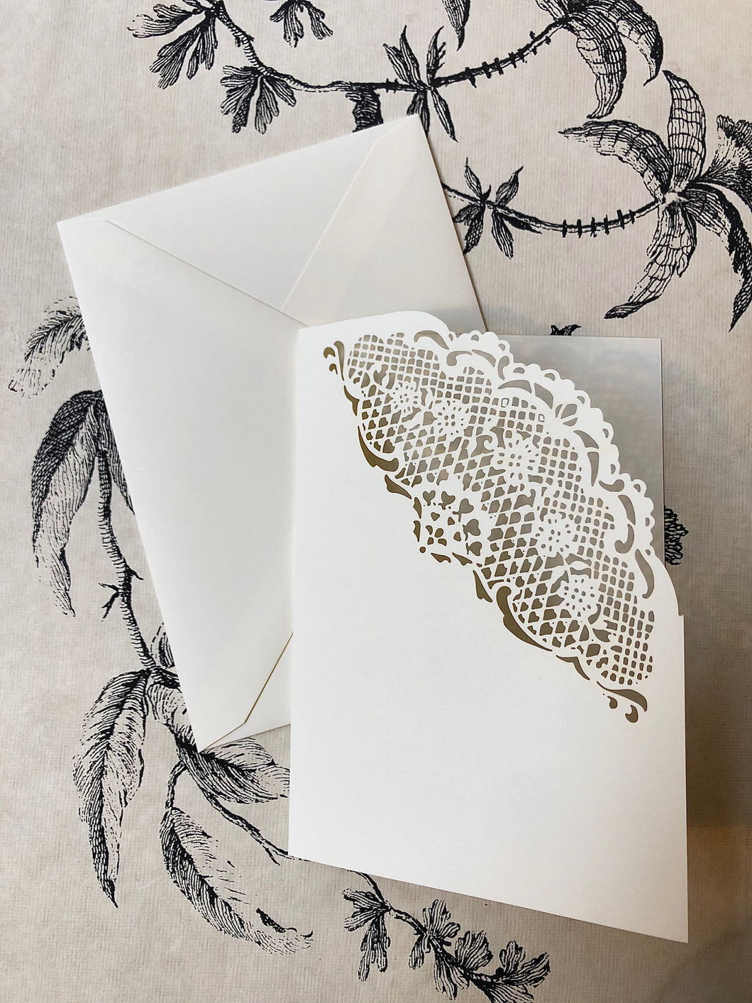 Lace card & envelope set  White / レースカード &封筒セット  ホワイト