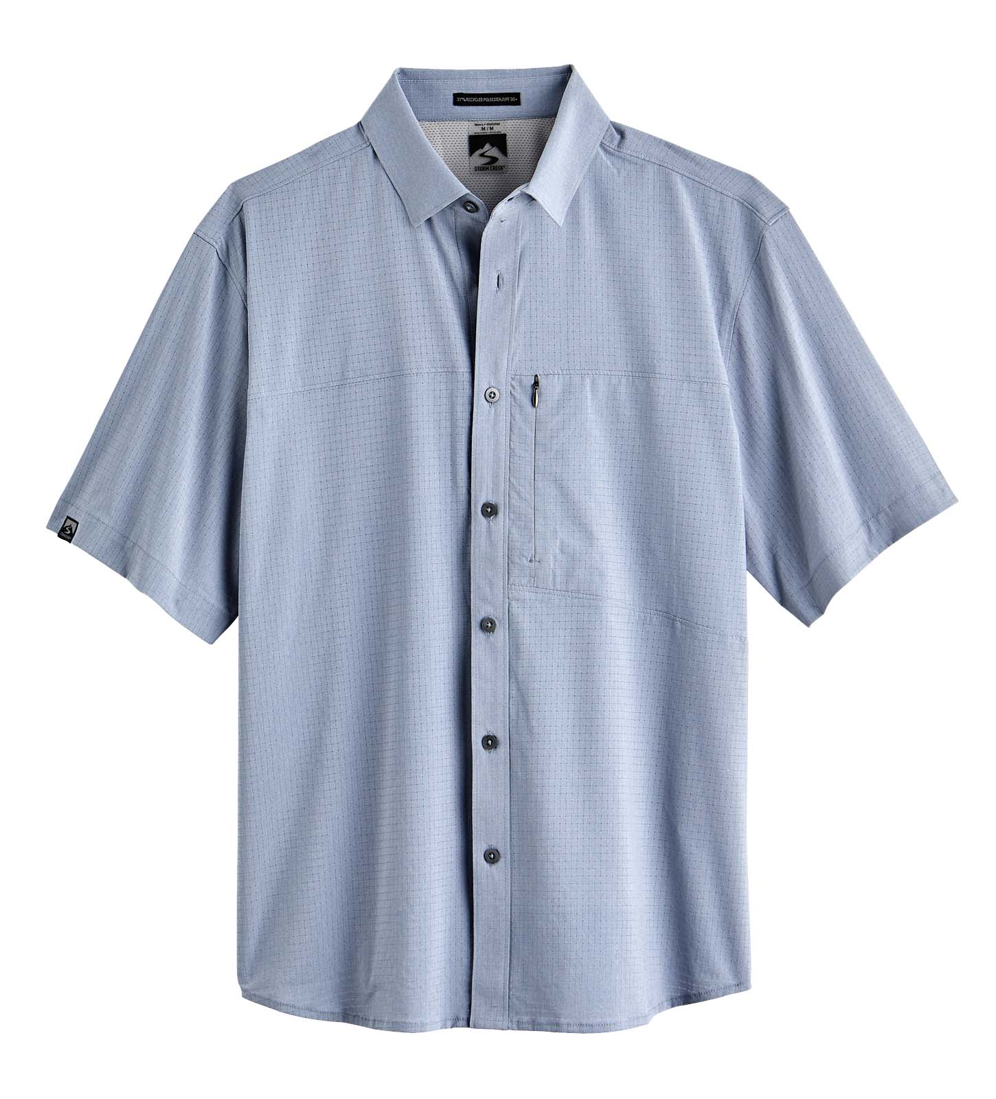 Naturalist Men's Short Sleeve Button Up Shirt, Blue Mist / L