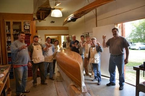 Celebrating A Job Well Done: Woodstrip Canoe Course September 27-October 3