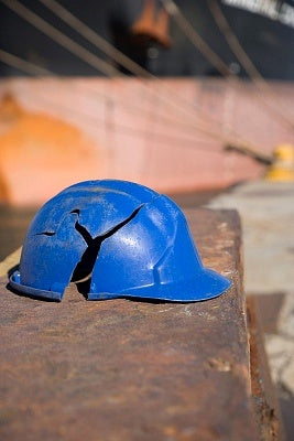 cracked hard hat