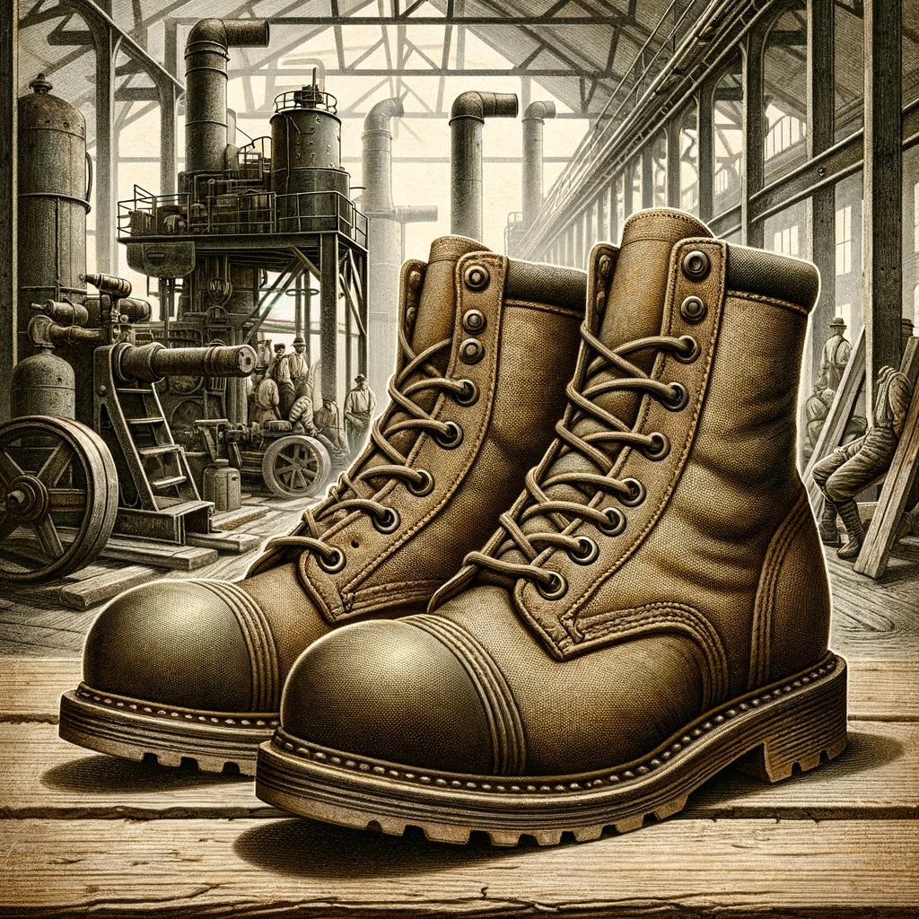 Old Work Boots in a factory