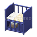 Blue Baby Bed with Beige Blanket