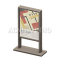 Silver Poster Stand with Art Exhibition Poster