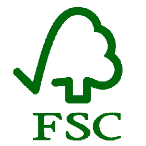 The illustrated logo of Forest Stewardship Council. This certifies the responsible management of the world's forests.