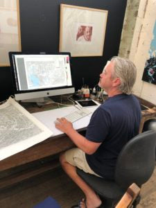 Sean Rodwell working on The Melbourne Map