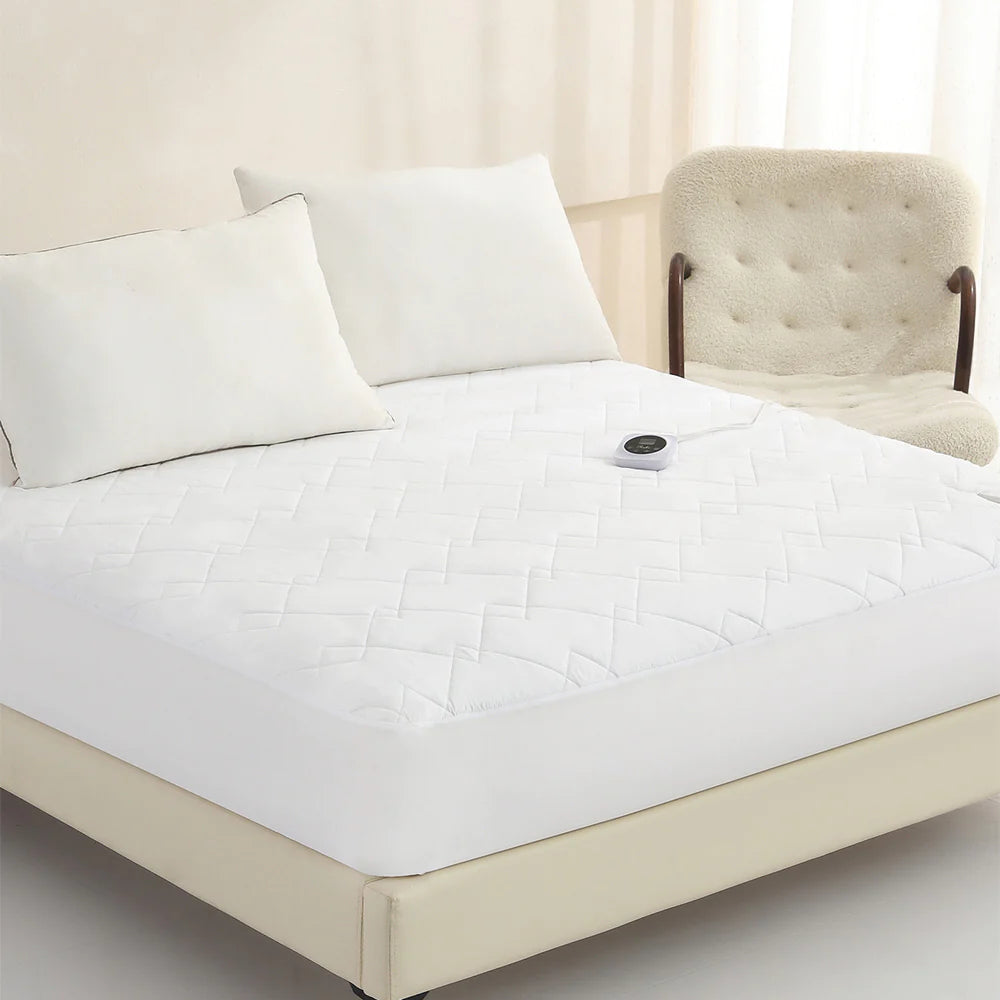 quilted electric heated mattress pad