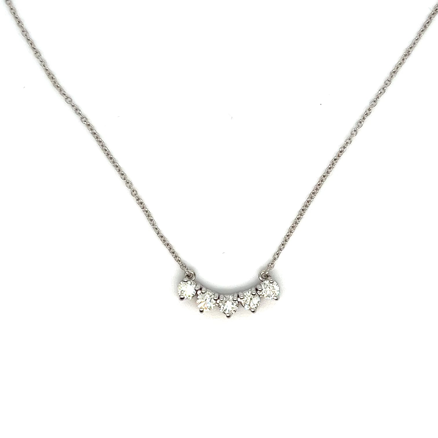 14kt White Gold Diamond Necklace 16 7/8"