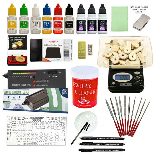 Gold Silver Jewelry Tester Appraisal Kit 10K 14K 18K 22K 24K Test Precious  Metals 999 925 Scrap 