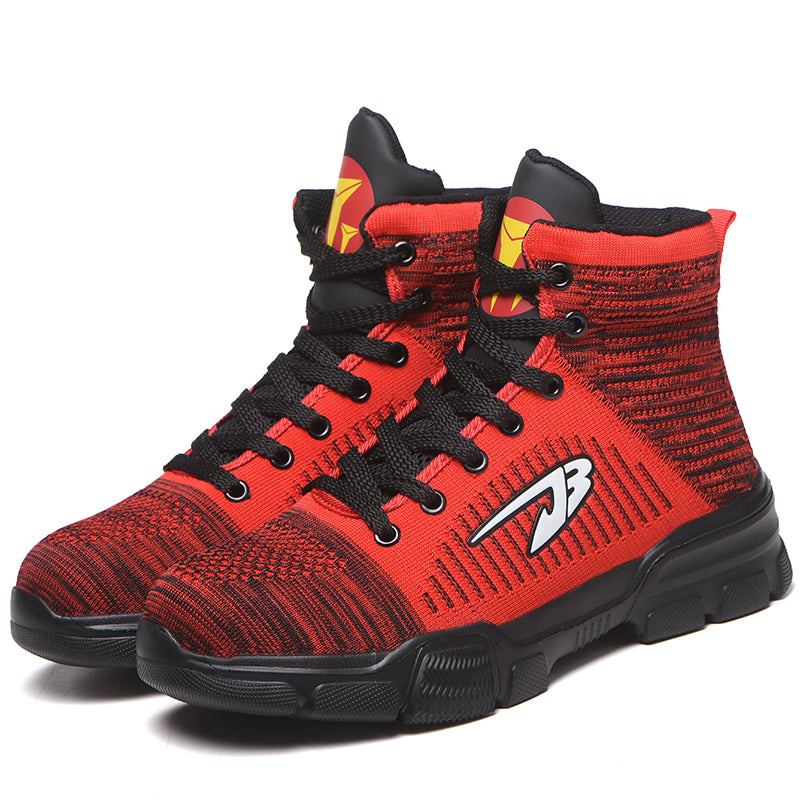 red steel toe shoes