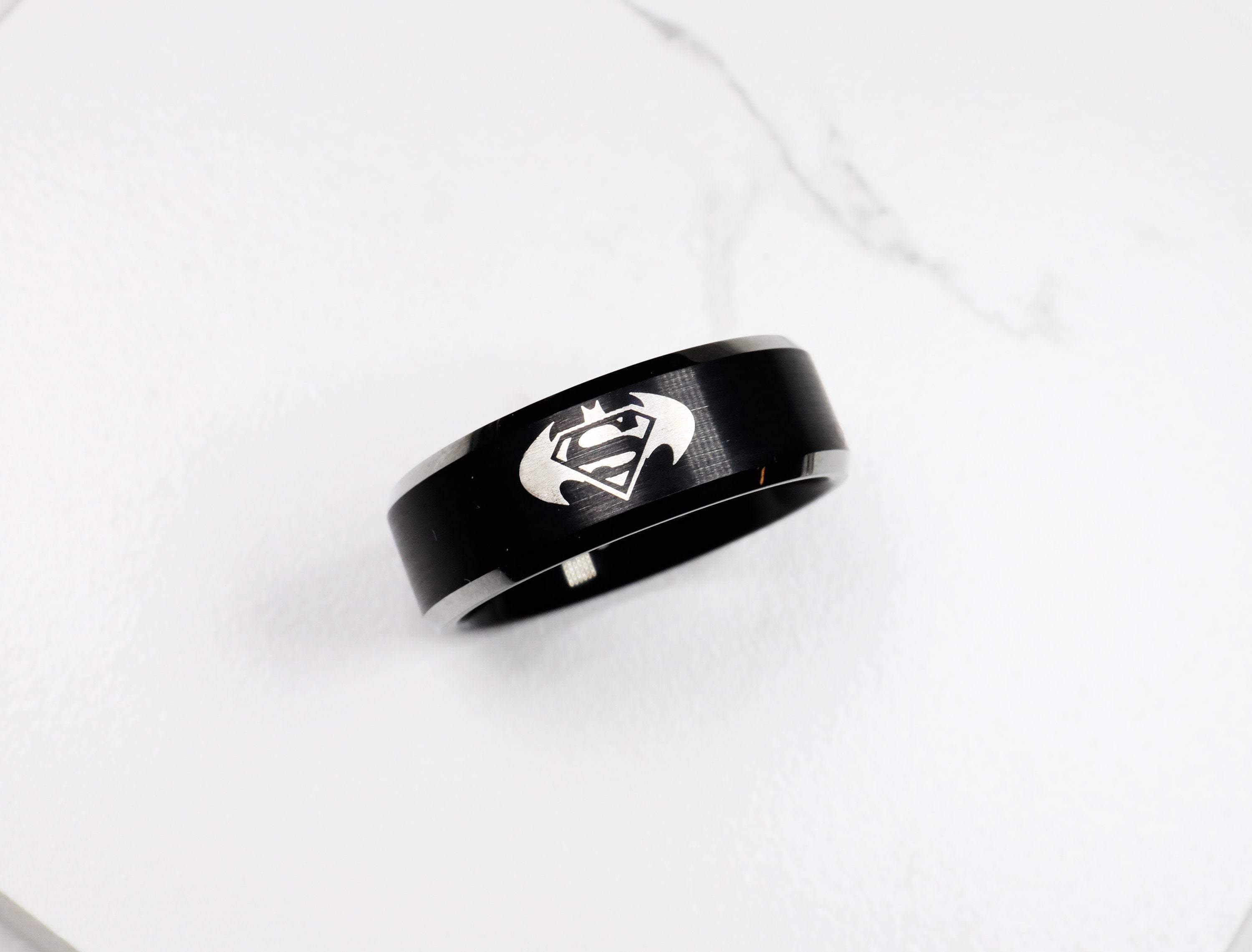 Batman Ring, Superhero Wedding Ring, Batman Hero Gift, Comic Book Jewe