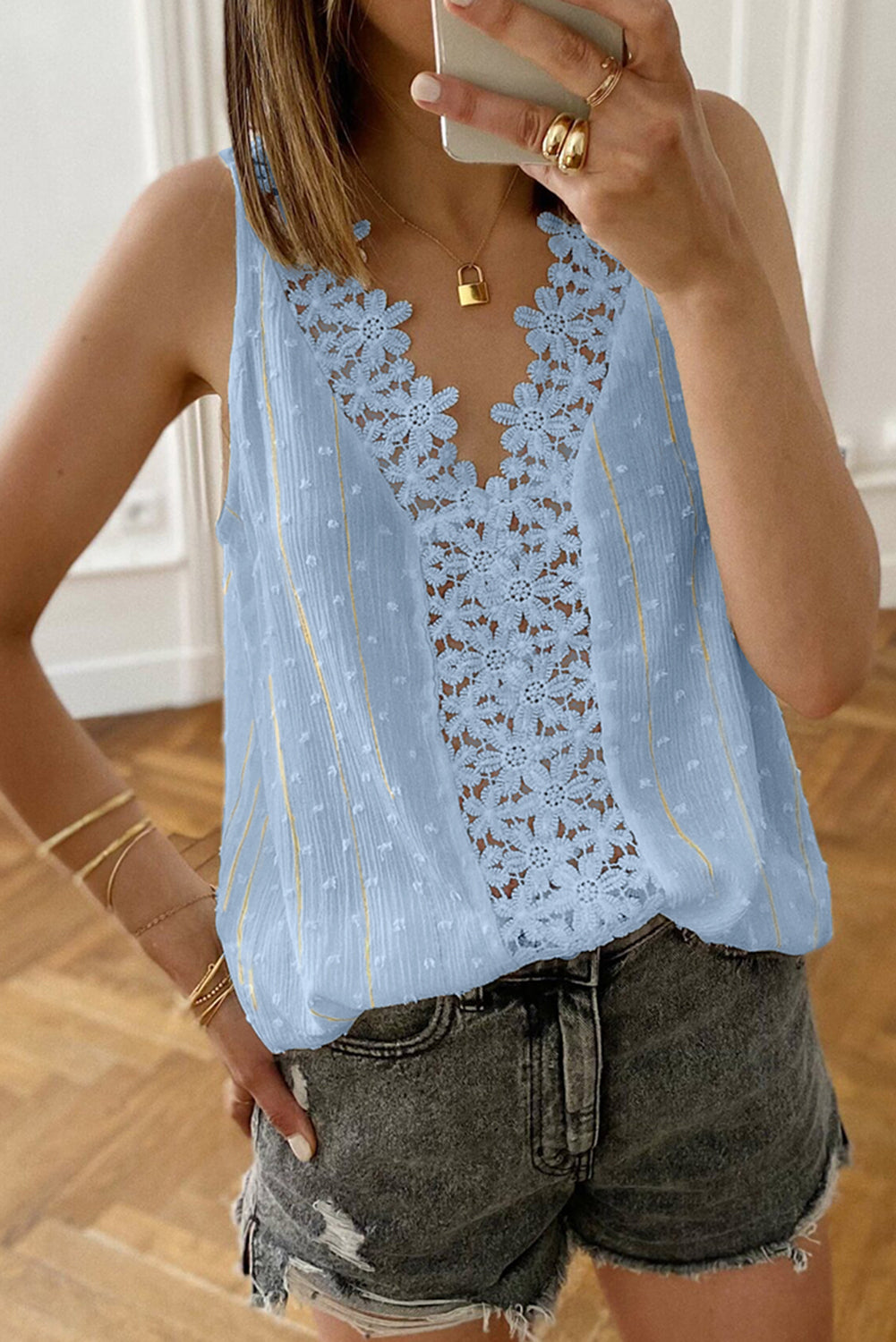 floral lace crochet top