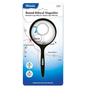 BAZIC 3" Round 2x Handheld Magnifier & 4x Bifocal Inset, pack of 24 - Thwicky