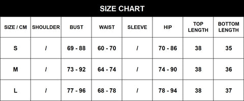 Size Chart of Julia Mini Dress