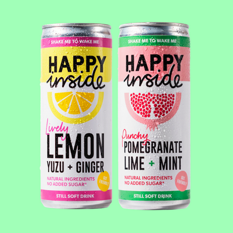 happy inside drinks lemon yuzu ginger pomegranate lime mint