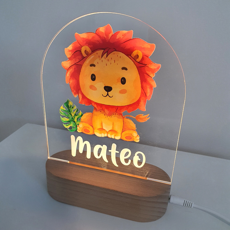 Personalised Gifts Night Light for Kids - Printed Safari Lion – Love Lottie  xoxo