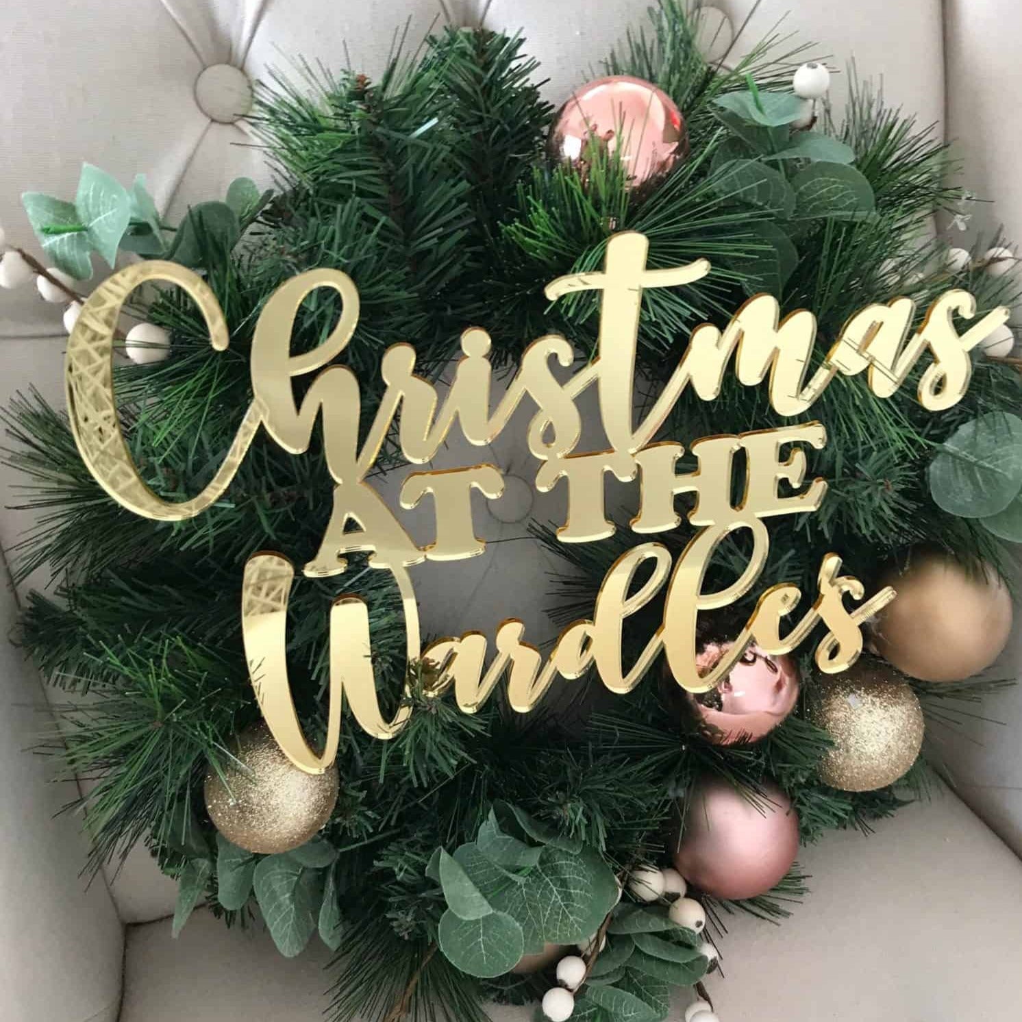 Personalised Christmas Wreath Sign – Love Lottie Xoxo