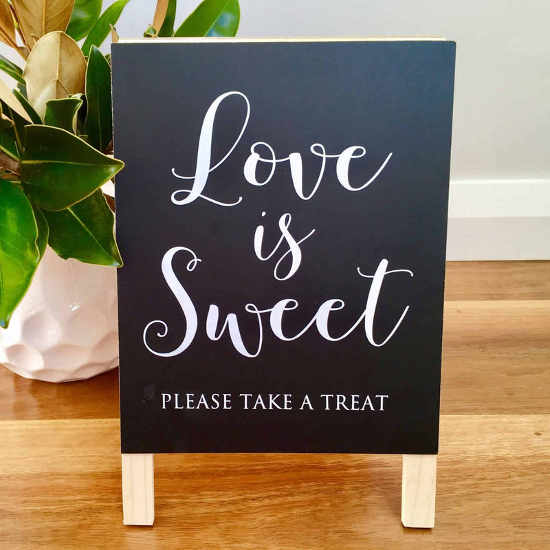 Rustic Love Is Sweet Wedding Sign Blackboard Chalkboard Easel Decora Love Lottie Xoxo 8559