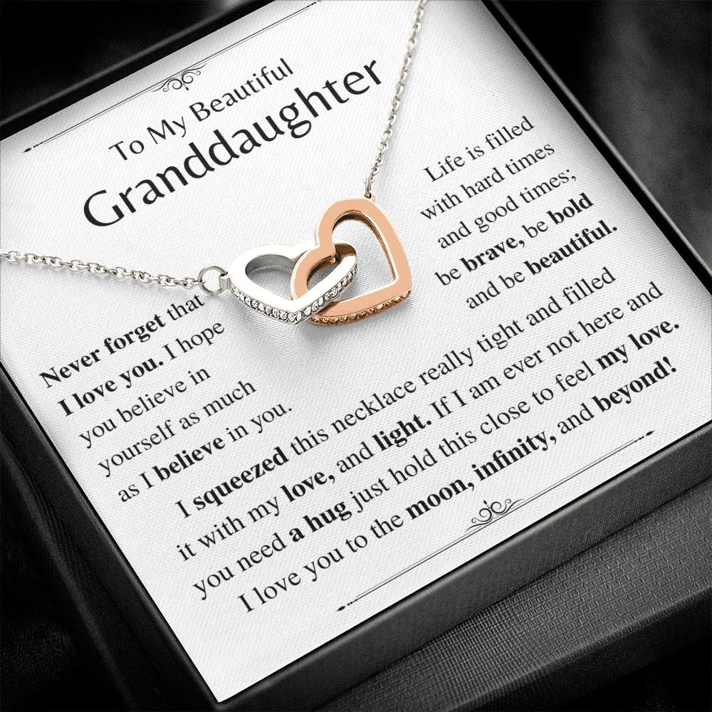 Be Bold and Beautiful - Granddaughter Gift- Interlocking Hearts Necklace