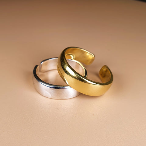 Sterling Silver and Vermeil Gold 14K Band Rings