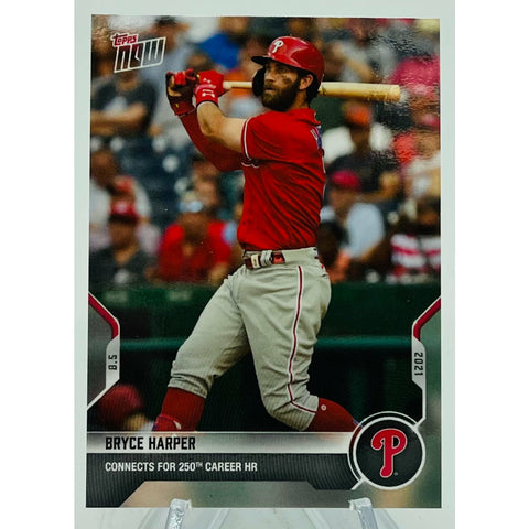 Bryce Harper Hits 250th HR - 2021 MLB TOPPS NOW Card 617 - Blue Parall –  Fandom Trade