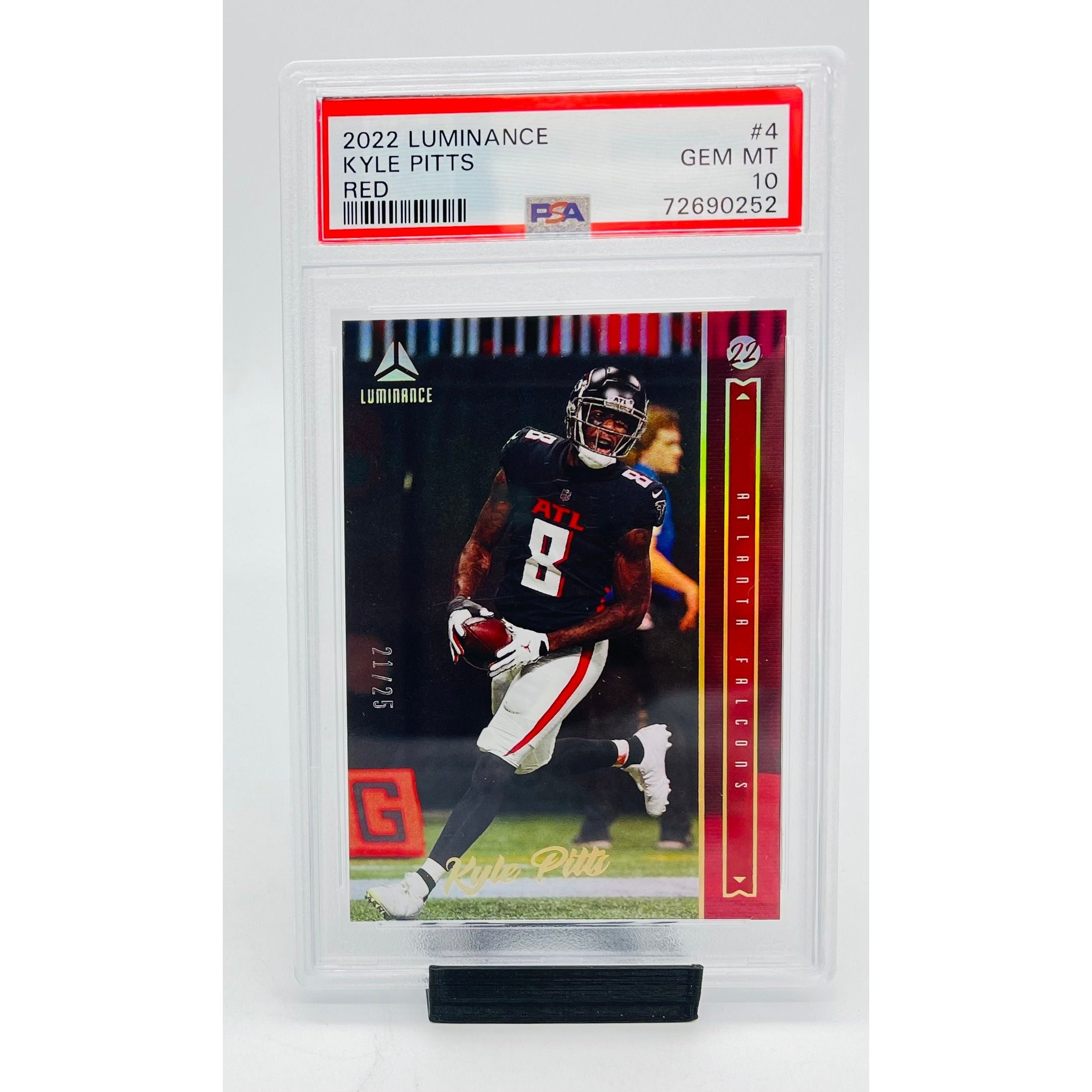 \ud83d\udd257 Autos\ud83d\udd25'23 Luminance & Score Hobby - 2022 Panini Luminance Football Kyle  Pitts Red PSA 10