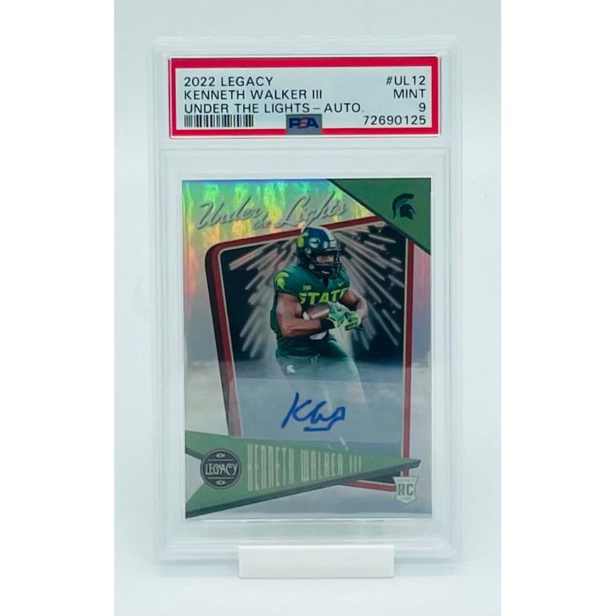 2022 Panini Certified Kenneth Walker III Auto 1/1 Rookie Card PSA 9 Auto 10  RC