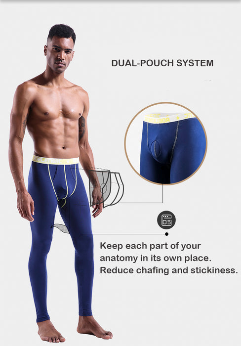 Dual-Pouch Long Johns for Men JEWYEE KM080 — jewyee.com