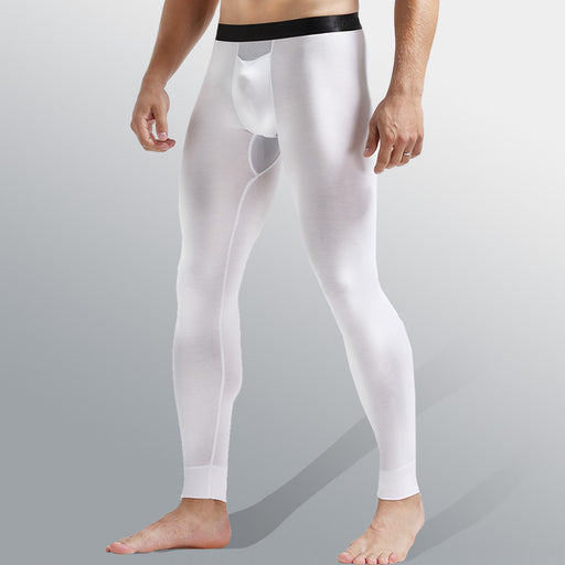 Men's 3D Pouch Ice Silk Mesh Sports Leggings Up to Size XXL- JEWYEE 023JF —