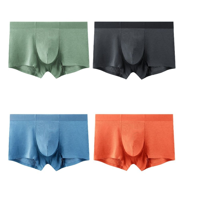 Men's Striped Seamless Super Soft Modal Underpants (4-Pack) JEWYEE 191 ...