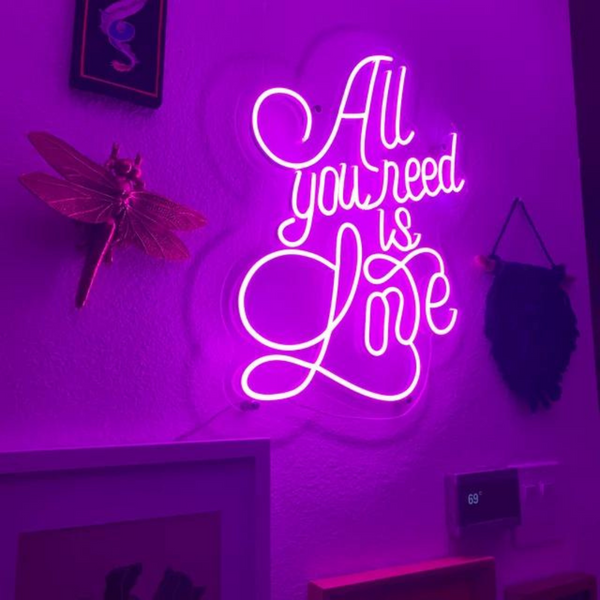 All you need is Love neon sign in Purple