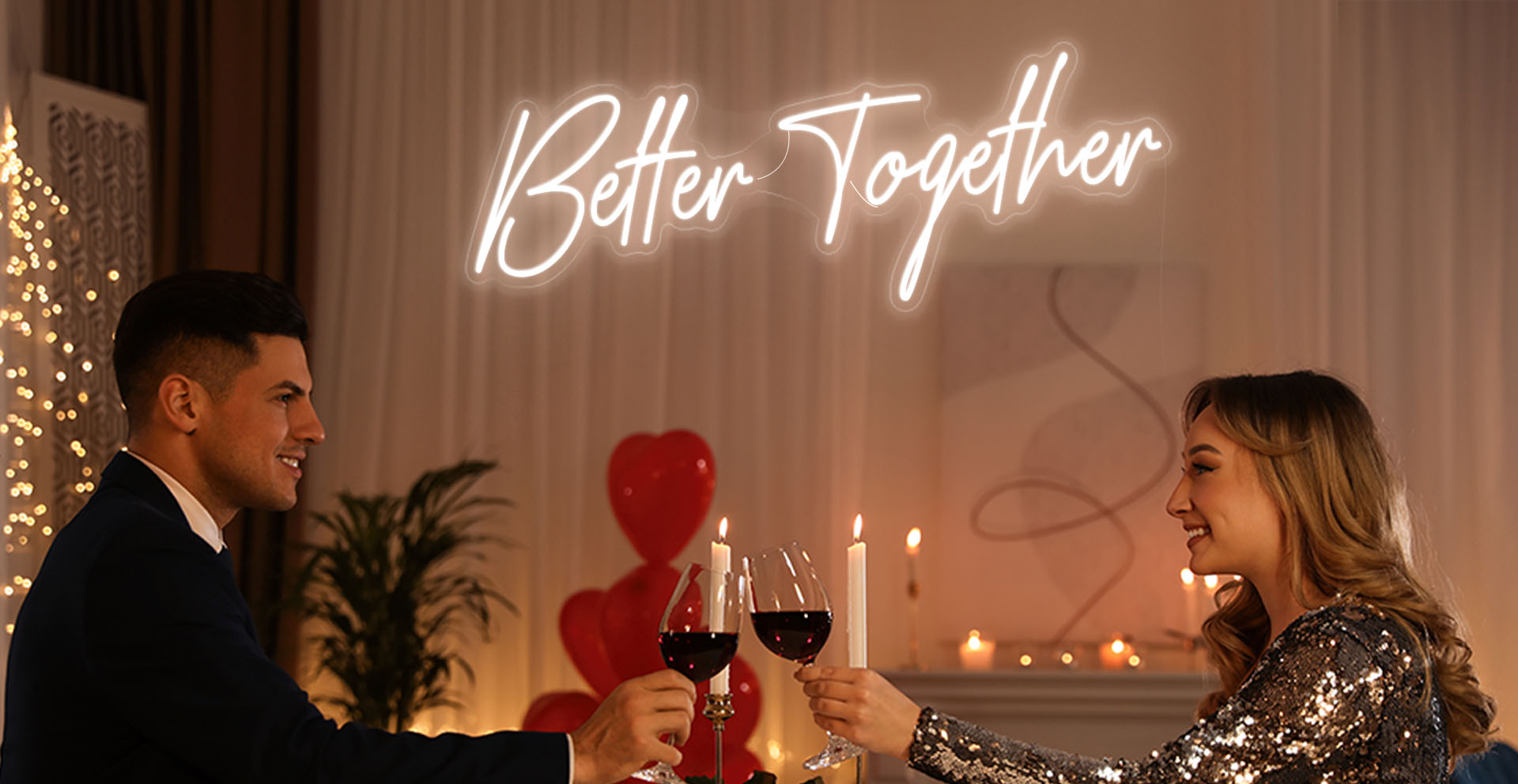 better together led neon sign